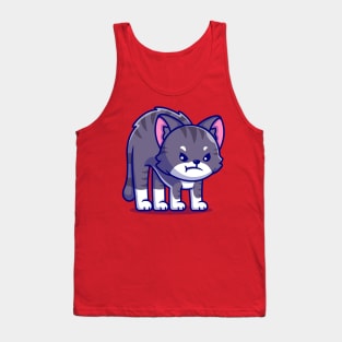 Cute Cat Angry Cartoon Tank Top